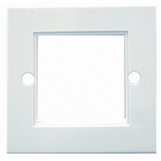 White 1 Gang Square Edge Double Module Euro Grid Outlet Plate